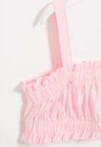 Rebel Republic - Girls elasticated crop top - light pink