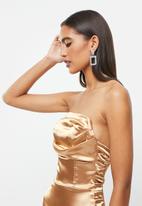 The Lot - Look don’t touch ruche satin dress - gold