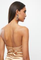 The Lot - Look don’t touch ruche satin dress - gold
