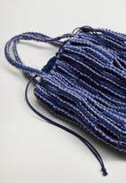 MANGO - Braided bucket bag - blue