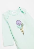 POP CANDY - Baby girls 3 pack ice cream bodyvests - aqua & pink