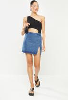 Missguided - Single split mini skirt - dark blue