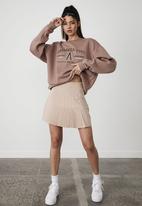 Factorie - Front pleat tennis skirt - brown mushroom