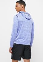 basicthread - Slim fit zip through sport hoodie - blue
