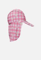 Cotton On - Swim hat - gingham and daisy pink punch