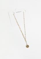 Superbalist - Flat disc pendant necklace - gold