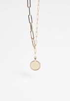 Superbalist - Flat disc pendant necklace - gold
