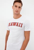Trendyol - Hawaii printed short sleeve tee - white