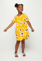 POP CANDY - Younger girls puff sleeve dress - yellow