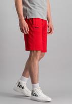 Aca Joe - Unbrushed fleece elasticated shorts - red