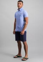 Aca Joe - Unbrushed fleece elasticated shorts - navy