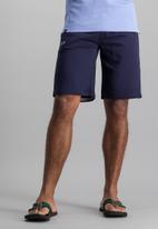 Aca Joe - Unbrushed fleece elasticated shorts - navy