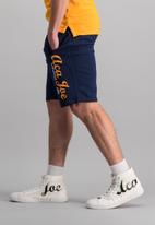 Aca Joe - Logo high square fleece shorts - navy