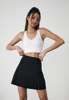 Factorie - Front pleat tennis skirt - black