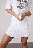 Factorie - Front pleat tennis skirt - white