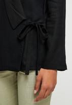 edit - Linen wrap jacket - black