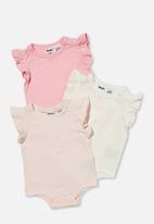 Cotton On - 3 pack ruffle bubbysuit - vanilla/cali pink/crystal pink