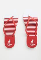 POLO - Gladice stripe flip flop - red