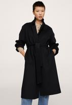 MANGO - Coat batin - black