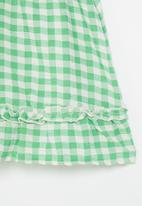 Me&B - Elasticated skirt with pie crust detail - green gingham