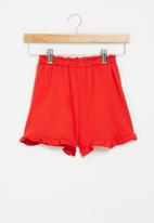 Me&B - Fleece frill shorts - red