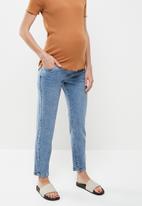 Cotton On - Maternity stretch mom jean (over belly) - wategos blue