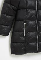 MINOTI - Girls basic longline puffa coat - black