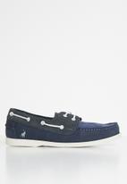 POLO - Chad boat contrast lace up - navy