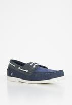 POLO - Chad boat contrast lace up - navy
