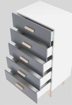 Sixth Floor - Alva 5 drawer storage - grey