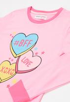 MINOTI - Tween girls love hearts pj set - pink