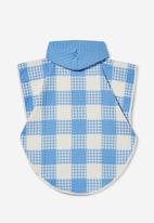 Cotton On - Kids waffle hooded towel - dusk blue gingham