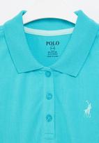 POLO - Girls dakota ss golfer dress - turquoise