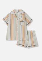 Cotton On - Andre cheesecloth short sleeve pj set - pastel candy stripe