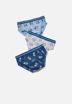 Cotton On - Boys 3 pack brief licensed - grey & blue 