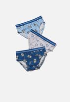 Cotton On - Boys 3 pack brief licensed - grey & blue 