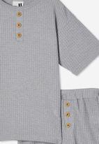 Cotton On - Giovanni short sleeve pyjama set - light grey marle
