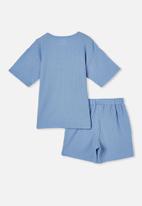 Cotton On - Giovanni short sleeve pyjama set - dusk blue