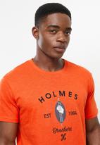 Holmes Bro's - Shield short sleeve tee - orange 