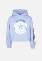 Converse - Cnvg ctp cropped foil hoodie - light blue