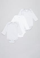 POP CANDY - Baby 3 pack stripe & polka dot vests - grey & white