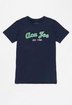 Aca Joe - Boys aca joe emb velt t-shirt - estate blue/ green