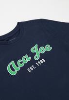 Aca Joe - Boys aca joe emb velt t-shirt - estate blue/ green