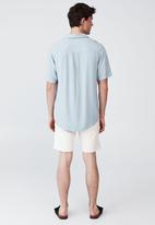 Cotton On - Cuban short sleeve shirt - blue fog