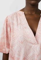 Me&B - Tunic blouse - coral lines