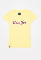 Aca Joe - Girls aca joe puff print t-shirt - popcorn yellow