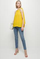 MILLA - Pleated halter blouse - yellow 