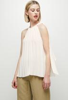 MILLA - Pleated halter blouse - white 