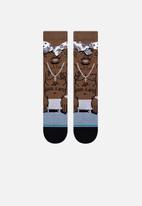 Stance Socks - Tupac resurrected socks - brown