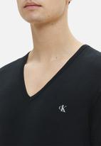 CALVIN KLEIN - Short sleeve v neck 2 pack - black